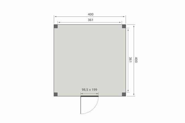 Grote foto overkapping slim serie 4 douglas 400 x 400 cm tuin en terras tuinhuisjes en blokhutten