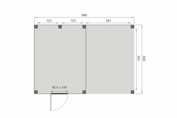 Grote foto overkapping slim serie 4 douglas 600 x 400 cm tuin en terras tuinhuisjes en blokhutten
