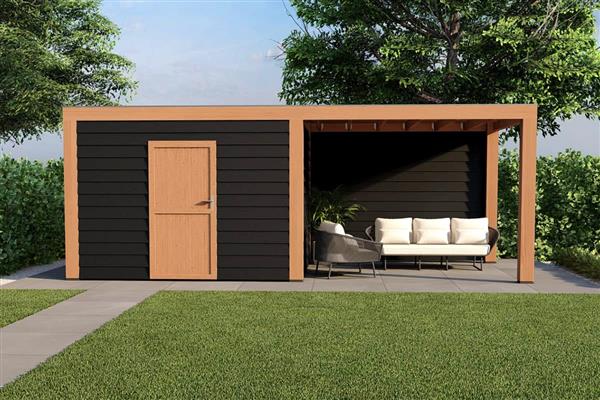 Grote foto overkapping slim serie 4 douglas 500 x 400 cm tuin en terras tuinhuisjes en blokhutten
