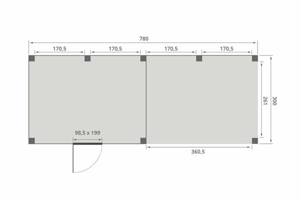 Grote foto overkapping slim serie 4 douglas 800 x 300 cm tuin en terras tuinhuisjes en blokhutten