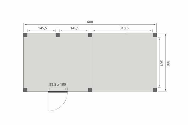 Grote foto overkapping slim serie 4 douglas 700 x 300 cm tuin en terras tuinhuisjes en blokhutten