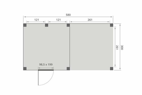 Grote foto overkapping slim serie 4 douglas 600 x 300 cm tuin en terras tuinhuisjes en blokhutten