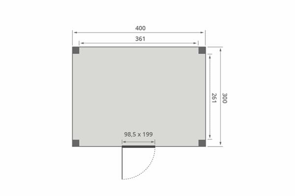 Grote foto overkapping slim serie 4 douglas 400 x 300 cm tuin en terras tuinhuisjes en blokhutten