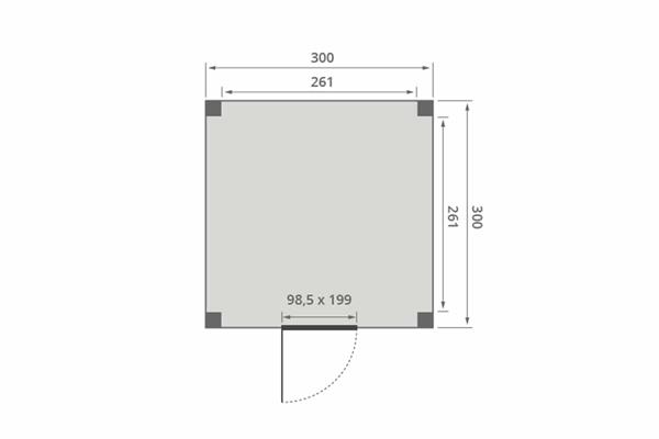Grote foto overkapping slim serie 4 douglas 300 x 300 cm tuin en terras tuinhuisjes en blokhutten