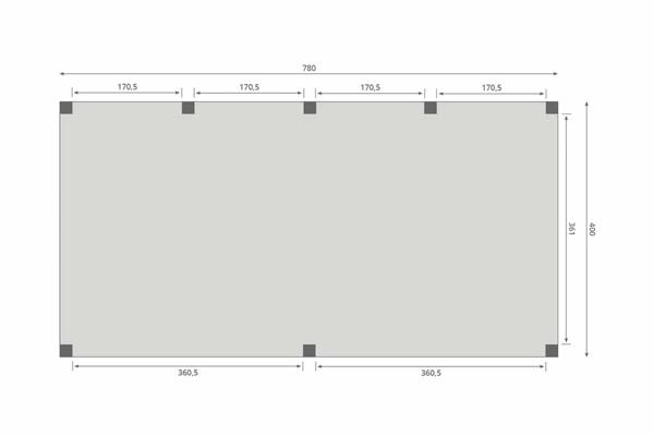 Grote foto overkapping slim serie 3 douglas 800 x 400 cm tuin en terras tuinhuisjes en blokhutten