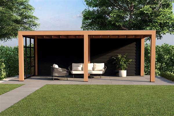 Grote foto overkapping slim serie 3 douglas 700 x 400 cm tuin en terras tuinhuisjes en blokhutten
