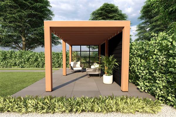Grote foto overkapping slim serie 3 douglas 700 x 400 cm tuin en terras tuinhuisjes en blokhutten