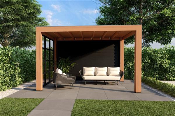 Grote foto overkapping slim serie 3 douglas 400 x 400 cm tuin en terras tuinhuisjes en blokhutten