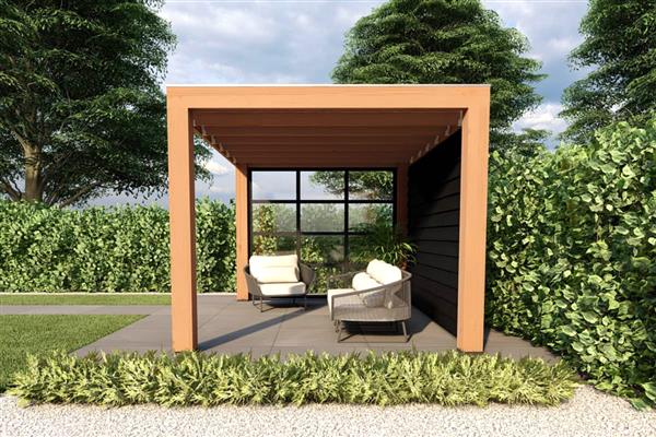 Grote foto overkapping slim serie 3 douglas 400 x 400 cm tuin en terras tuinhuisjes en blokhutten