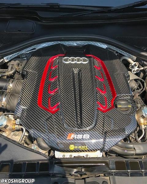 Grote foto audi rs6 rs7 carbon fiber motor cover auto onderdelen tuning en styling