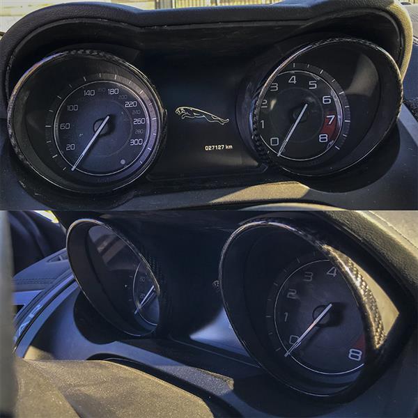 Grote foto jaguar f type carbon fiber cluster cirkel covers auto onderdelen tuning en styling