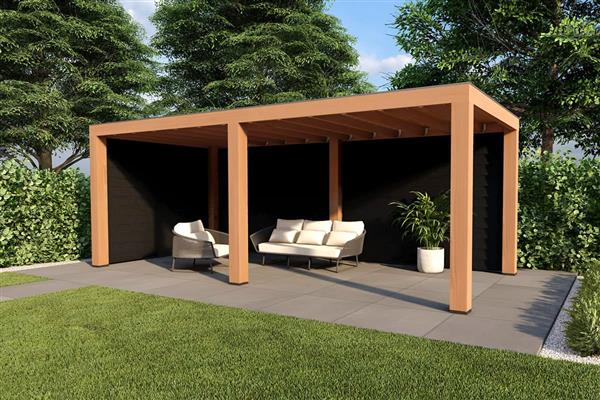 Grote foto overkapping slim serie 2 douglas 700 x 300 cm tuin en terras tuinhuisjes en blokhutten