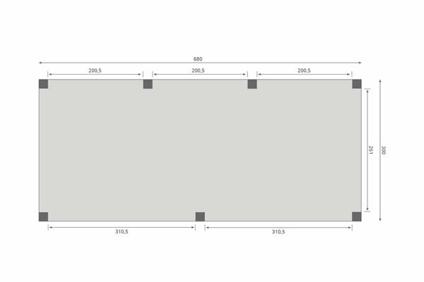 Grote foto overkapping slim serie 2 douglas 700 x 300 cm tuin en terras tuinhuisjes en blokhutten
