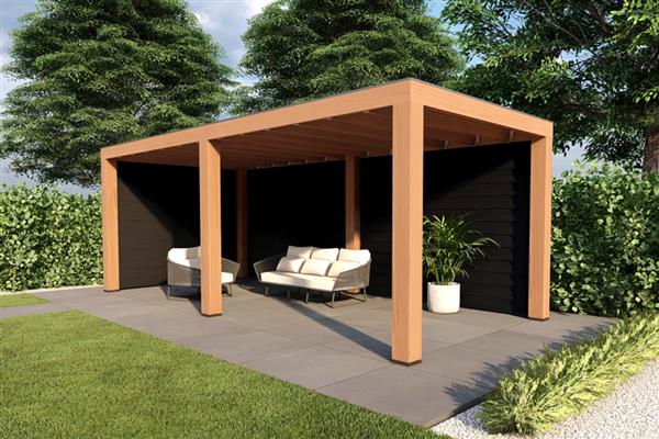 Grote foto overkapping slim serie 2 douglas 700 x 300 cm tuin en terras tuinhuisjes en blokhutten