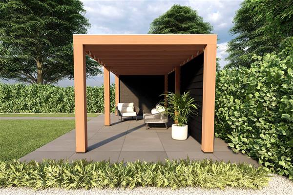 Grote foto overkapping slim serie 2 douglas 700 x 300 cm tuin en terras tuinhuisjes en blokhutten