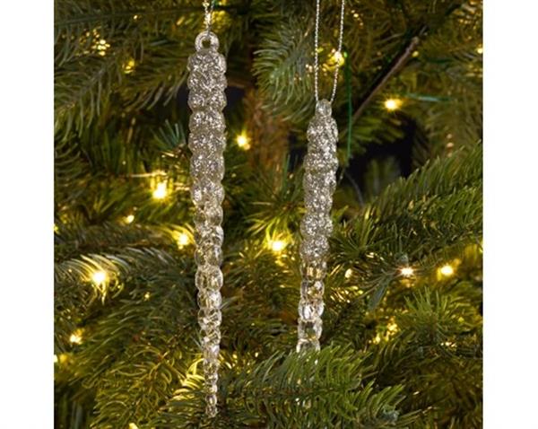 Grote foto hanger ijspegel champagne goud set van 2 decoratie voor kerst of winter bloemschikken en decoreren verzamelen overige verzamelingen