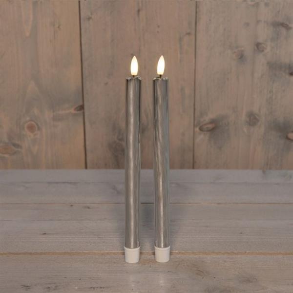 Grote foto actie led kaarsen anna collection 3d flame candle zilver 23 cm set van 2 met timer ledcandle verzamelen overige verzamelingen