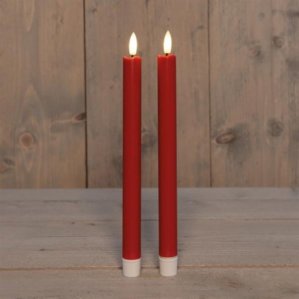 Grote foto led kaarsen anna collection 3d flame candle rood 23 cm set van 2 met timer ledcandle voor bl verzamelen overige verzamelingen