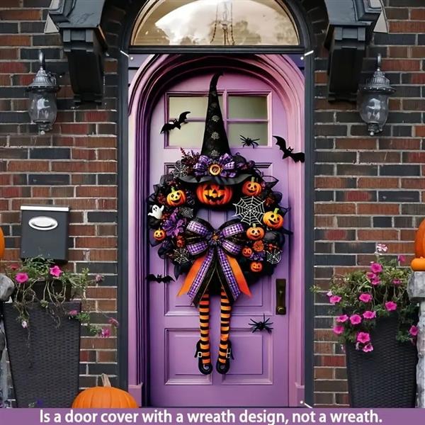 Grote foto deurcover halloween 90cm 180cm voor binnen en buiten letop het is geen krans het is een deurcover verzamelen overige verzamelingen