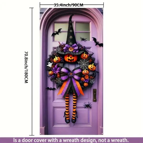 Grote foto deurcover halloween 90cm 180cm voor binnen en buiten letop het is geen krans het is een deurcover verzamelen overige verzamelingen