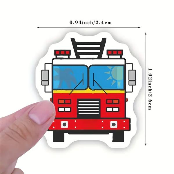 Grote foto 500 stickers labels brandweerauto brandweerwagen beloning 2 5 cm rond sluitsticker verzamelen overige verzamelingen