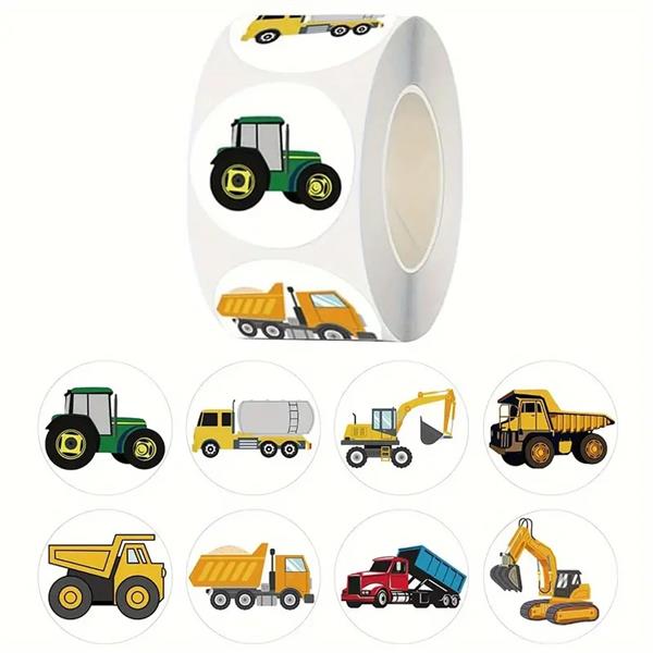 Grote foto 500 stickers labels trekkers tractor en grondverzet beloning 2 5 cm rond sluitsticker verzamelen overige verzamelingen