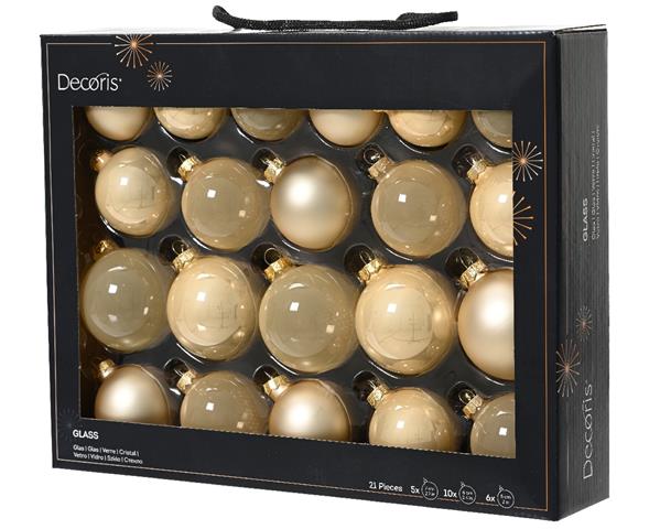 Grote foto kerstballen van glas 7 cm assortiment parel parelmoerkleuren doos 21 st supermooi bijzondere decora verzamelen overige verzamelingen