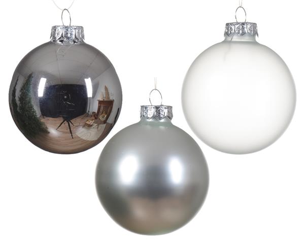 Grote foto kerstballen van glas 7 cm assortiment zilverkleuren doos 21 st supermooi bijzondere decoratie voor verzamelen overige verzamelingen