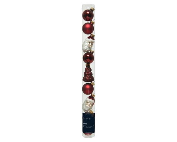 Grote foto kerstbal kerstballen hangdecoratie kerstfiguren ossenbloedrood 3 6 cm koker 9 st chique glas hanger verzamelen overige verzamelingen