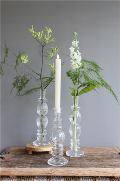 Grote foto gekleurd glazen flesje florence vaasje kandelaar clear stuk florence bottle 28 cm hoog 9 cm dia verzamelen overige verzamelingen