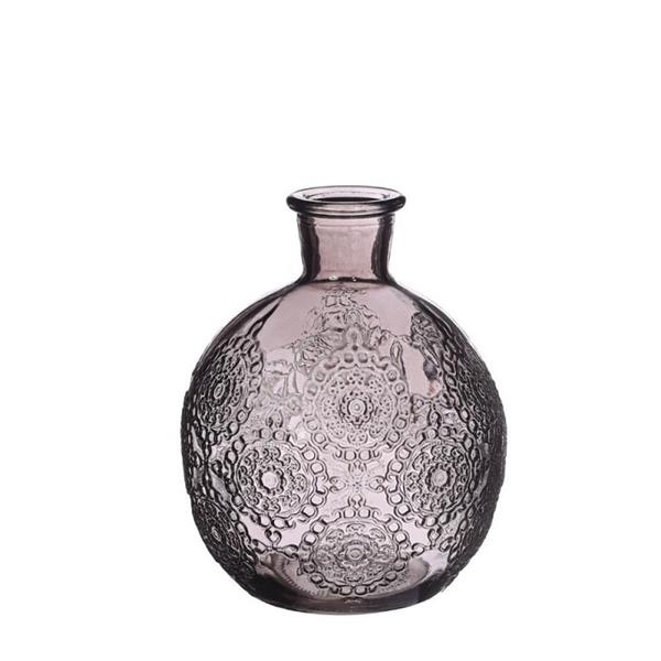 Grote foto gekleurd glazen flesje bologna vaasje kandelaar soft grey stuk bologna bottle 12 cm hoog 9.5cm verzamelen overige verzamelingen