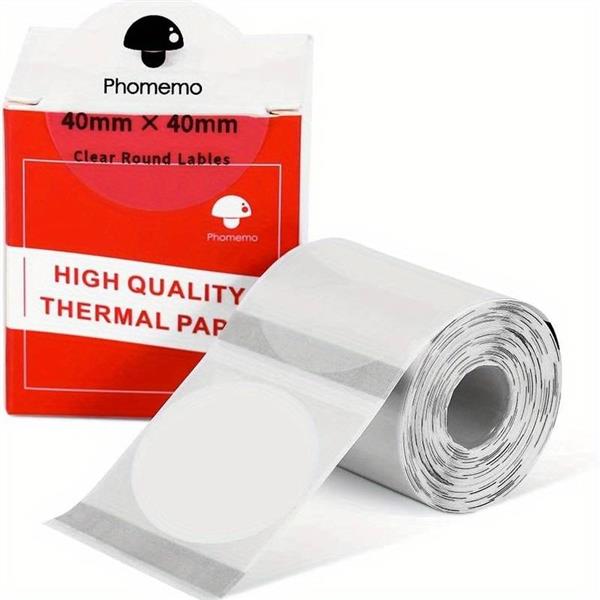Grote foto thermische labels transparant rond 40mm stickers labels thermal rol 180 labels voor diverse print verzamelen overige verzamelingen