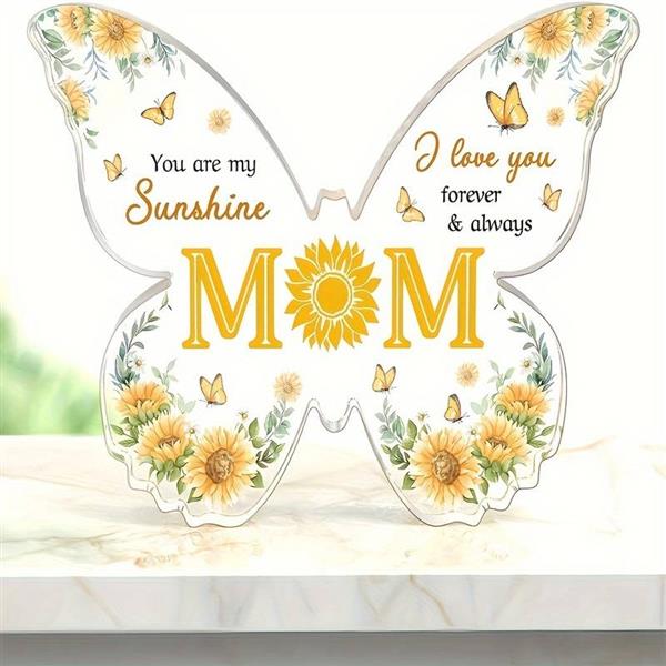 Grote foto vlinder van epoxy met bloem en vlinders you are my sunshine mom 10 1 cm gift geschenk cadeau heri verzamelen overige verzamelingen