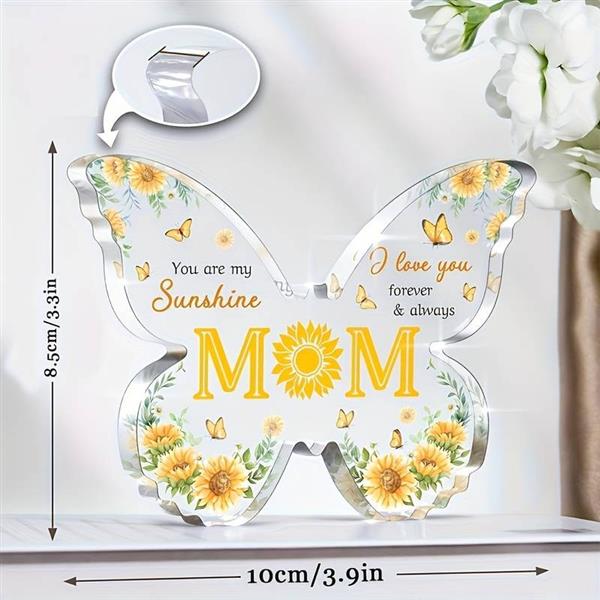 Grote foto vlinder van epoxy met bloem en vlinders you are my sunshine mom 10 1 cm gift geschenk cadeau heri verzamelen overige verzamelingen