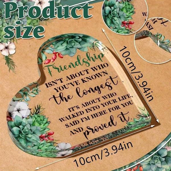 Grote foto hart van epoxy met bloemen friendship isn t about who you ve known 10 1 cm gift geschenk cadeau h verzamelen overige verzamelingen