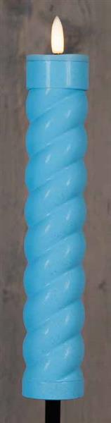 Grote foto ledfakkel solar anna collection led kaars met timer pastel blauw swirl 21x4 cm op 76 cm stick h verzamelen overige verzamelingen