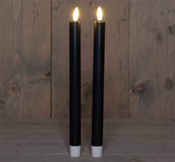Grote foto led kaarsen anna collection 3d flame candle zwart 23 cm set van 2 met timer ledcandle voor b verzamelen overige verzamelingen