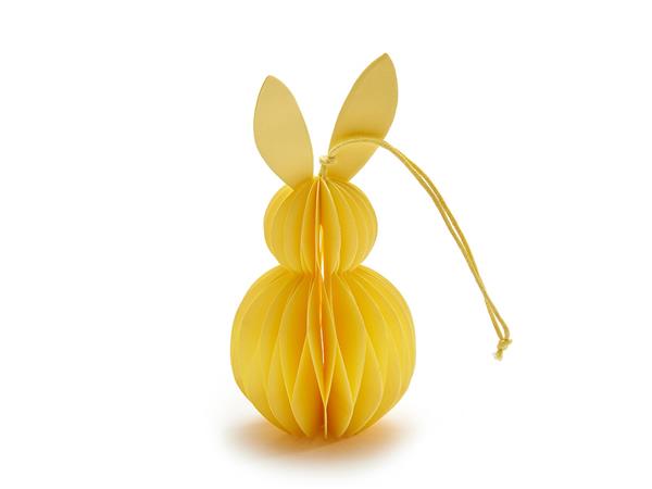 Grote foto actie paashaas konijntje honeycomb hanger 6 12 cm geel paper rabbit hanger verzamelen overige verzamelingen