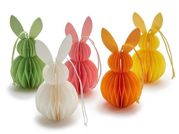 Grote foto actie paashaas konijntje honeycomb hanger 6 12 cm wit paper rabbit hanger verzamelen overige verzamelingen