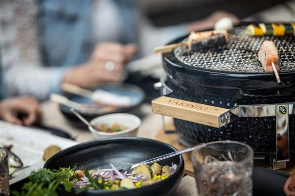 Grote foto yakiniku shichirin ronde tafel grill barbecue 30 cm tuin en terras buitenkeukens