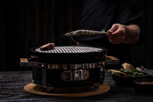 Grote foto yakiniku shichirin ronde tafel grill barbecue 30 cm tuin en terras buitenkeukens