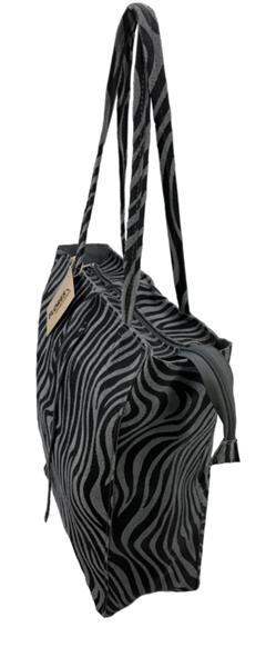 Grote foto zebra grijs vera pelle wild leren shopper sieraden tassen en uiterlijk schoudertassen