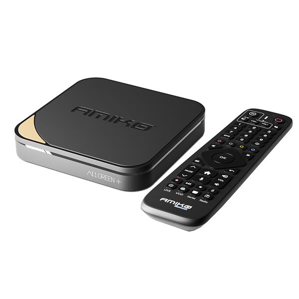 Grote foto amiko a11 green plus iptv set top box telecommunicatie zenders en ontvangers