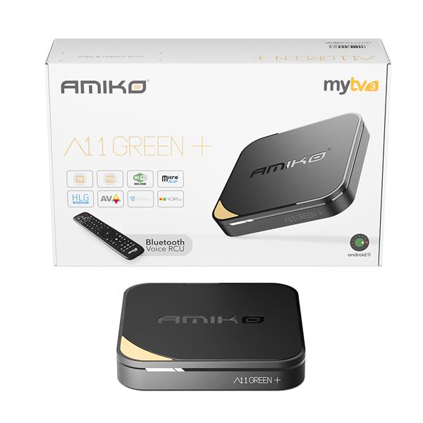 Grote foto amiko a11 green plus iptv set top box telecommunicatie zenders en ontvangers