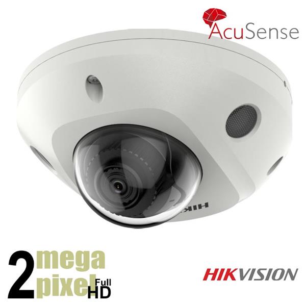 Grote foto hikvision full hd acusense ip camera 2.8mm 30m nachtzicht darkfighter microfoon 2cd2526g2 audio tv en foto professionele video apparatuur