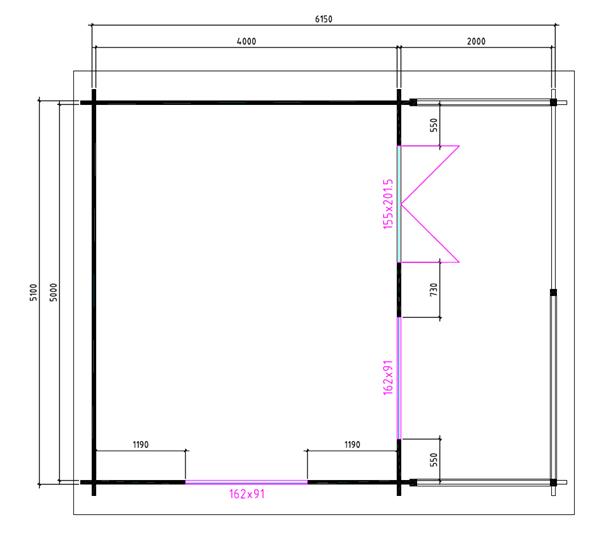 Grote foto tuinhuis blokhut 5x4 2 540 x 440 x 265 h cm tuin en terras tuinhuisjes en blokhutten