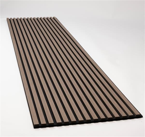 Grote foto akoestische wandpaneel black walnut 270x60cm huis en inrichting kachels en openhaarden