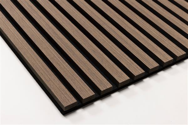Grote foto akoestische wandpaneel black walnut 270x60cm huis en inrichting kachels en openhaarden