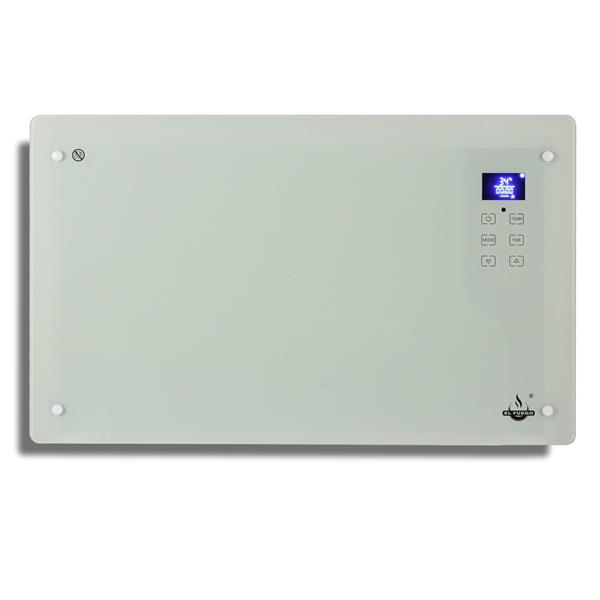 Grote foto el fuego elektrische glas convectorkachel 2000 w wit huis en inrichting kachels en openhaarden