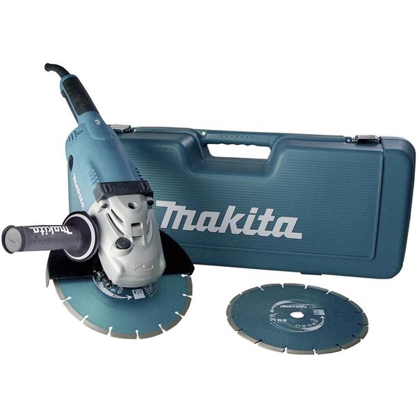 Grote foto makita ga9020rfk3 haakse slijper incl. 2 diamantzaagbladen in koffer 2200w 230mm softstart doe het zelf en verbouw gereedschappen en machines